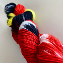 Load image into Gallery viewer, Hellfire Club Hand Dyed Superwash Merino Wool and Recycled Nylon Sock Yarn
