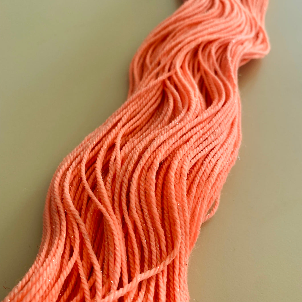 Peach Sky Hand Dyed Superwash Merino Wool & Nylon Sparkle Sock Yarn