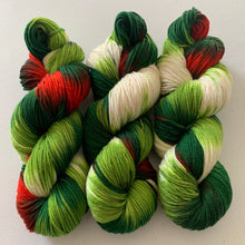 Load image into Gallery viewer, Mistletoe and Holly Hand Dyed Superwash Merino Wool DK Yarn
